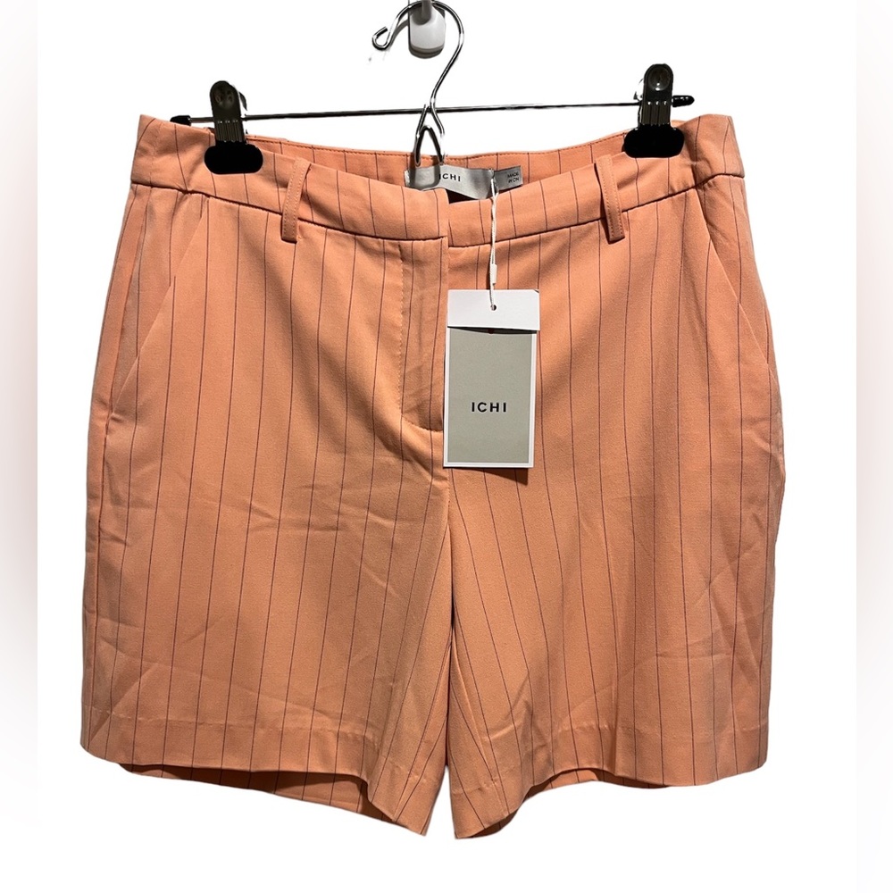 NWT Ichi Peach Pinstripe Dressy Shorts size 38